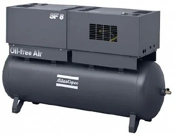 Спиральный компрессор Atlas Copco SF 8 8P SKID TWIN, на ресивере 500 литров, без осушителя, артикул 8152425313